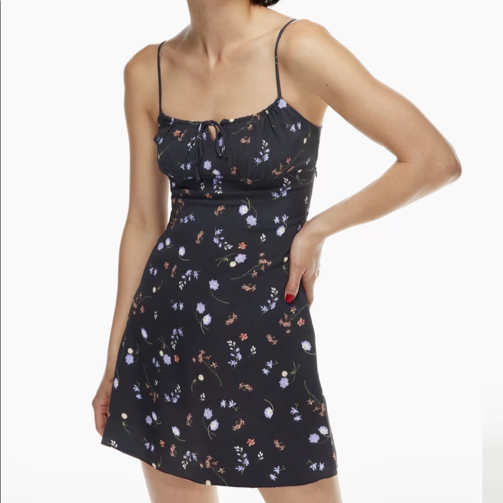 Wilfred Black Floral Mini Dress